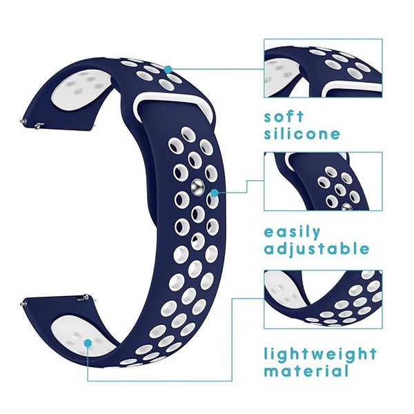 Bracelete Desportiva GIFT4ME Para Amazfit Balance 2 - Azul Escuro / Branco