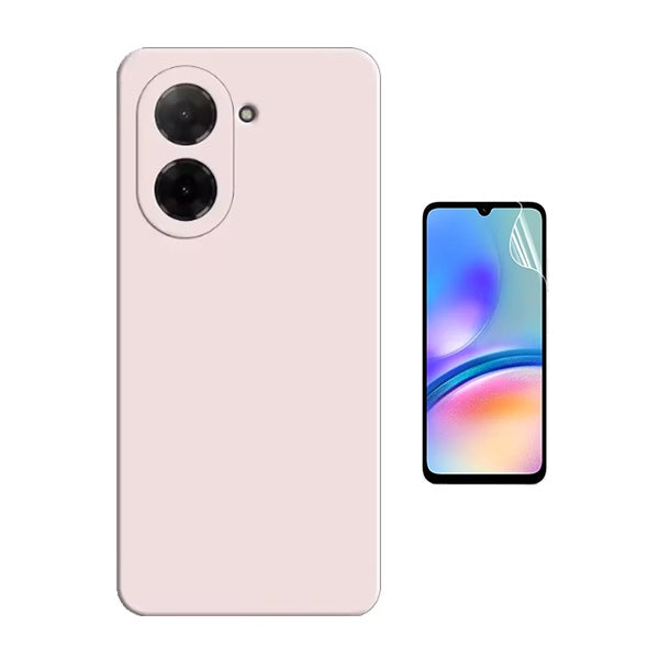 Kit Película Protectora de Hydrogel Frente + Capa Proteção Silicone GIFT4ME Para Xiaomi Redmi A5 4G - Rosa