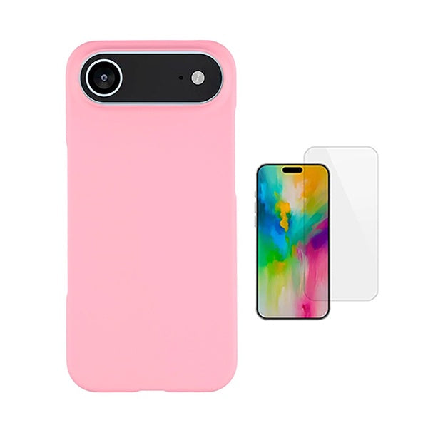 Kit Vidro Temperado Cleargorilasglass + Capa Proteção Silicone GIFT4ME Para Apple iPhone 17 Air - Rosa