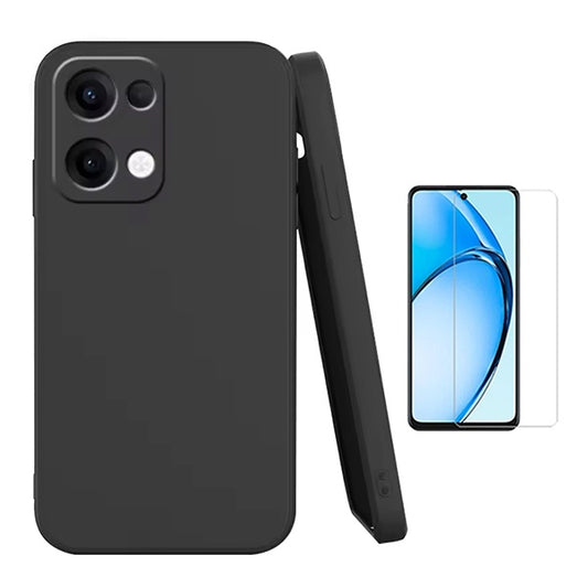 Kit Vidro Temperado Cleargorilasglass + Capa Proteção Silicone GIFT4ME Para Oppo Reno13 - Preto