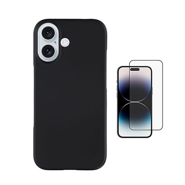 Kit Película de Vidro Temperado Gorilasglass + Capa Proteção Silicone GIFT4ME Para Apple iPhone 17 - Preto