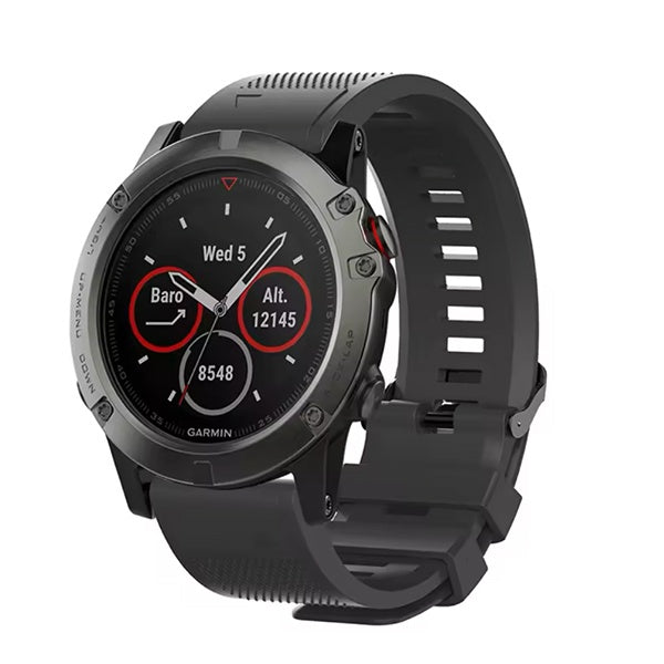 Bracelete Silicone Com Fivela Gift4Me Para Garmin Fênix E - 47mm - Preto