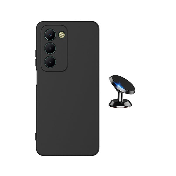 Kit Suporte Magnético + Capa Proteção Silicone GIFT4ME Para Xiaomi Redmi 15 5G - Preto