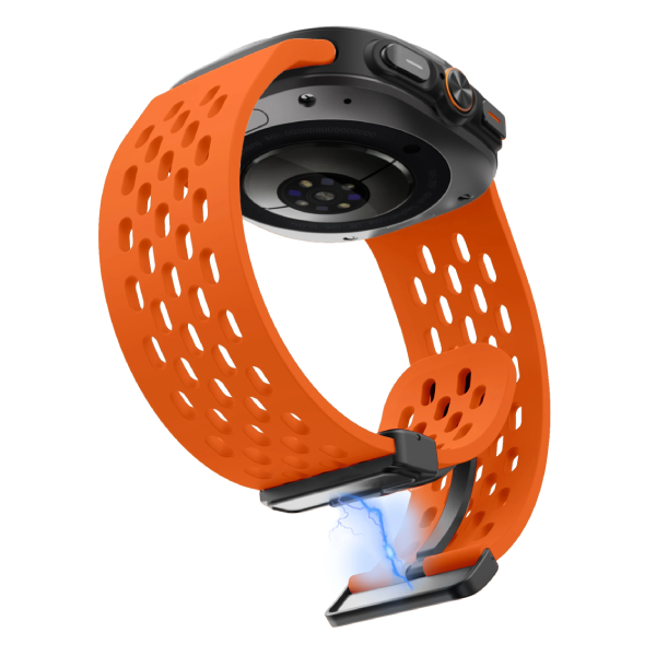 Bracelete Silicone Respirável Magnética GIFT4ME Para Coros Apex 2 Pro - Laranja