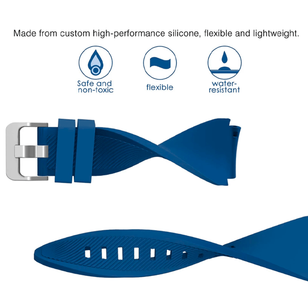 Bracelete Silicone Com Fivela GIFT4ME Para Coros Apex 2 - Azul Escuro