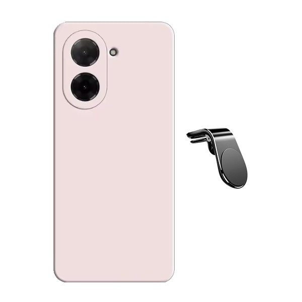 Kit Suporte de Carro Magnético L + Capa Proteção Silicone GIFT4ME Para Xiaomi Redmi A5 4G - Rosa