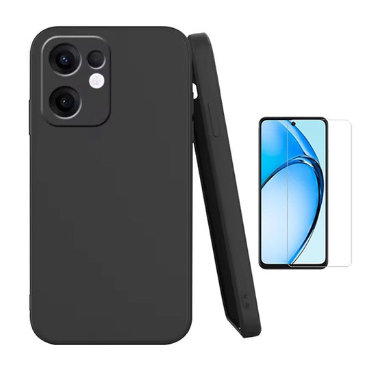 Kit Vidro Temperado Cleargorilasglass + Capa Proteção Silicone GIFT4ME Para Oppo Reno13 F 4G - Preto
