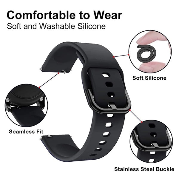 Bracelete Silicone Com Fivela GIFT4ME Para Coros Apex 2 Pro - Preto
