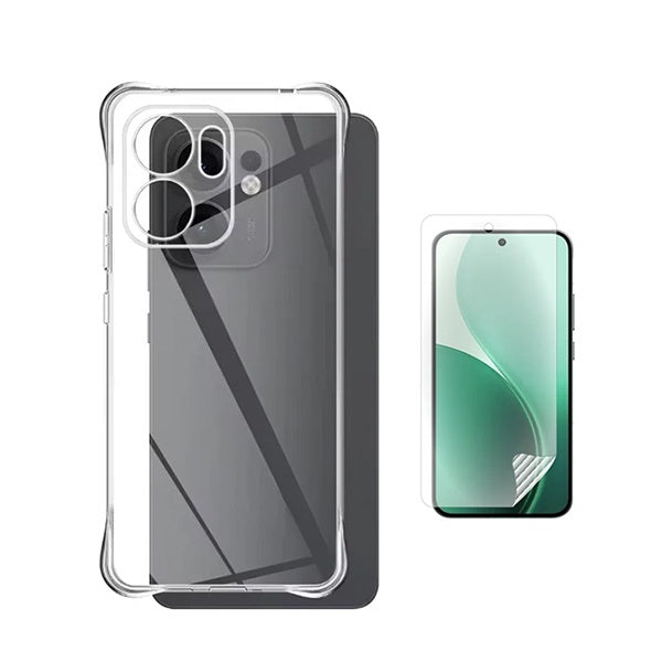 Kit Capa Traseira Super Proteção + Película de Hydrogel Frente Transparente GIFT4ME Para Oppo Reno14 Pro - Transparente