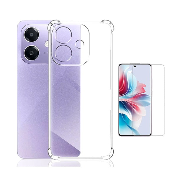 Kit Capa Super Proteção + Película de Vidro Temperado Gift4Me Para Oppo A3 4G - Transparente