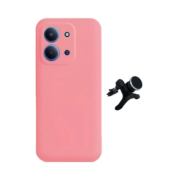 Kit Suporte Magnético Com Pernas + Capa Proteção Silicone GIFT4ME Para Xiaomi Poco C85 - Rosa