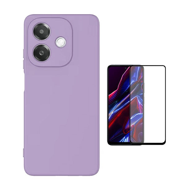 Kit Película de Vidro Temperado Gorilasglass + Capa Proteção Silicone Gift4Me Para Oppo A40M - Roxo