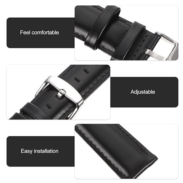 Bracelete de Couro Premium GIFT4ME Para Amazfit Balance 2 - Preto