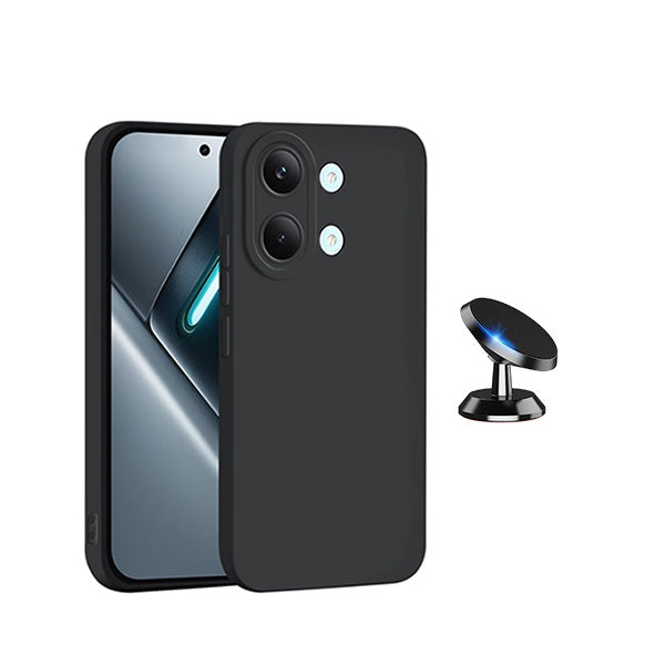 Kit Suporte Magnético + Capa Proteção Silicone GIFT4ME Para Xiaomi Poco X8 Pro Max 5G - Preto