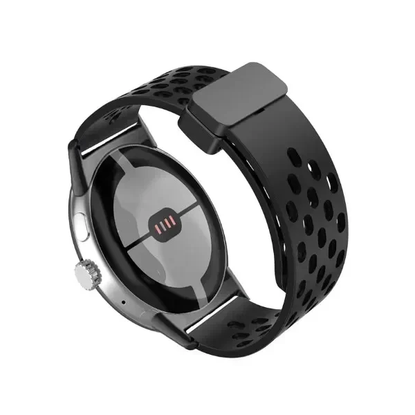 Bracelete Silicone Respirável Magnética GIFT4ME Para Coros Apex 2 - Preto