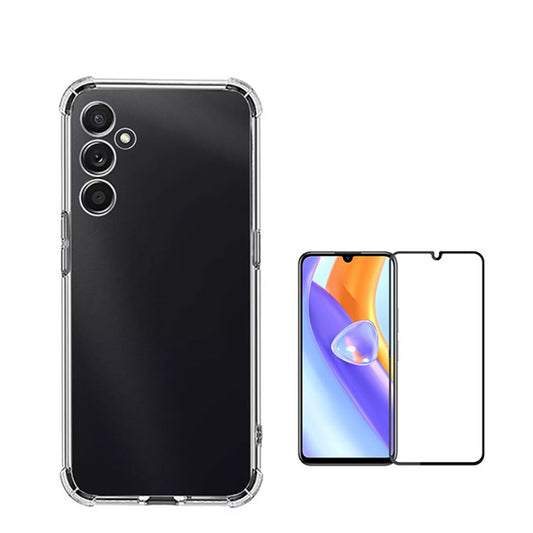 Kit Capa Traseira Super Proteção Transparente + Película de Vidro Temperado Gorilasglass GIFT4ME Compativel Com Samsung Galaxy M15 5G - Transparente