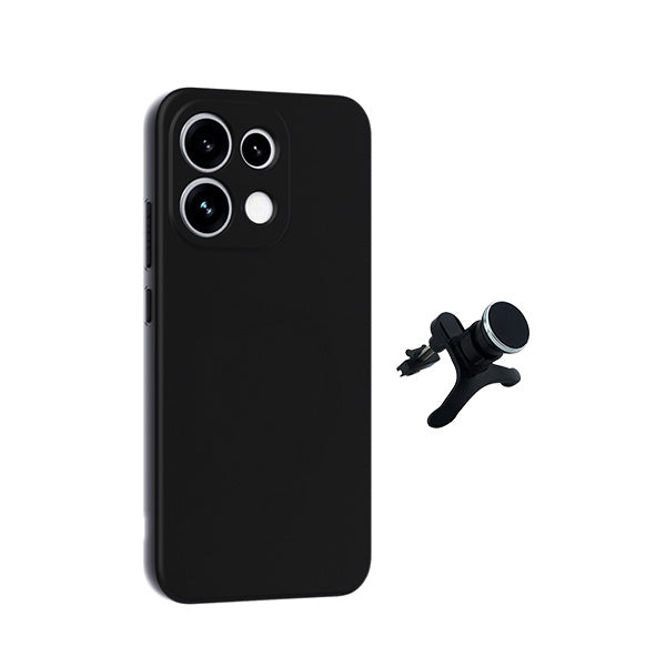 Kit Suporte Magnético Com Pernas + Capa Proteção Silicone GIFT4ME Para Oppo Reno16 FS 5G - Preto