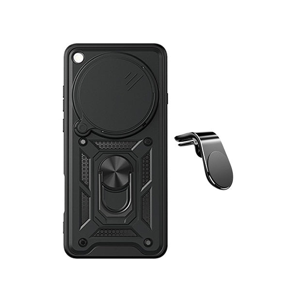 Kit Suporte de Carro Magnético L + Capa de Proteção Militar Magnética Janela Deslizante GIFT4ME Para Oppo Find X9 Ultra - Preto