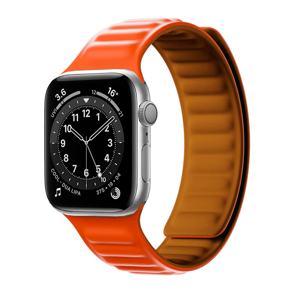 Bracelete Magnetica de Silicone GIFT4ME Para Apple Watch Series 12 - 42mm - Laranja