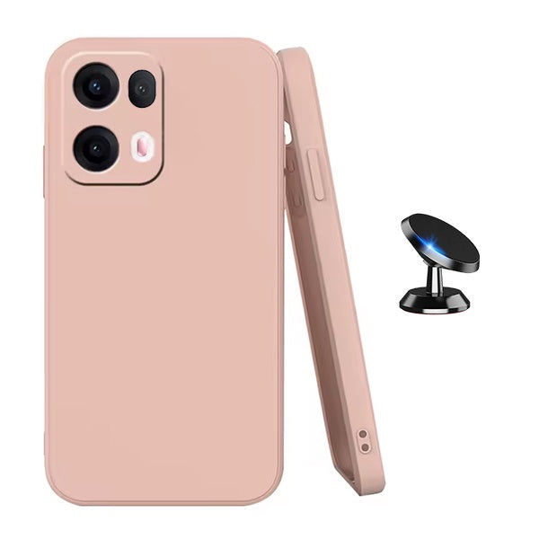 Kit Suporte Magnético + Capa Proteção Silicone GIFT4ME Para Oppo Reno13 Pro - Rosa
