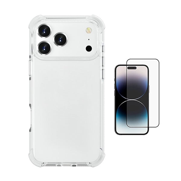 Kit Capa Super Proteção + Película de Vidro Temperado Gorilasglass GIFT4ME Para Apple iPhone 17 Pro Max - Transparente
