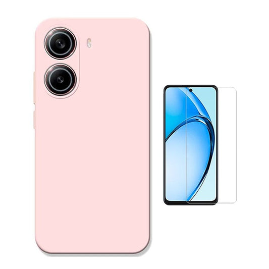 Kit Vidro Temperado Cleargorilasglass + Capa Proteção Silicone GIFT4ME Para Xiaomi Poco X7 Pro - Rosa
