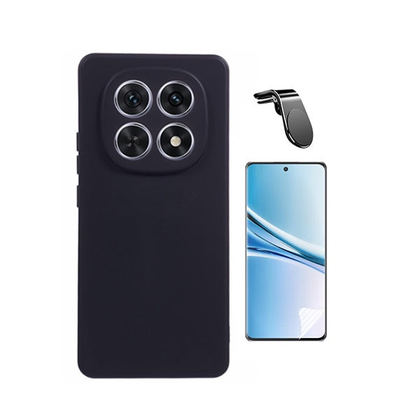 Kit Película Protectora de Hydrogel Frente + Capa Proteção Silicone + Suporte Magnético L GIFT4ME Para Xiaomi Redmi Note 15 4G - Preto