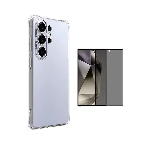 Kit Capa Super Proteção + Película de Vidro Temperado Privacidade GIFT4ME Para Samsung Galaxy S26 Ultra - Transparente