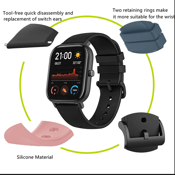 Bracelete Silicone Com Fivela GIFT4ME Para Amazfit Balance 2 - Azul Escuro