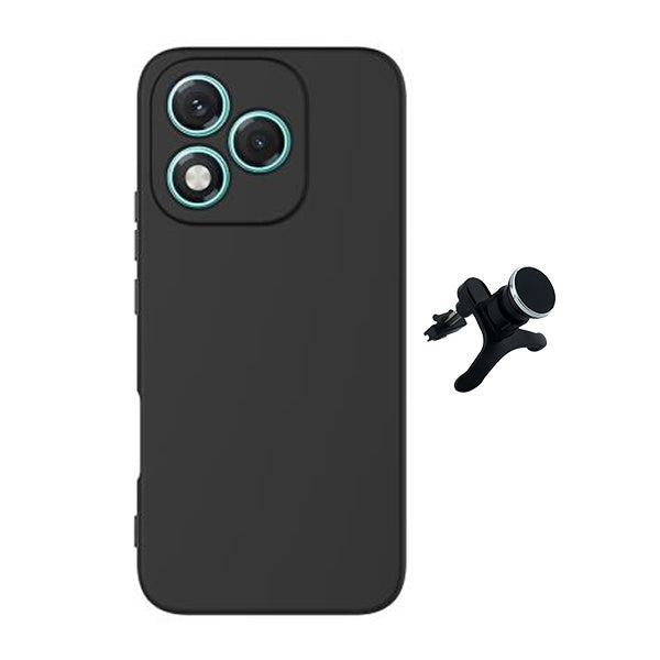 Kit Suporte Magnético Com Pernas + Capa Proteção Silicone GIFT4ME Para Honor 400 Lite - Preto