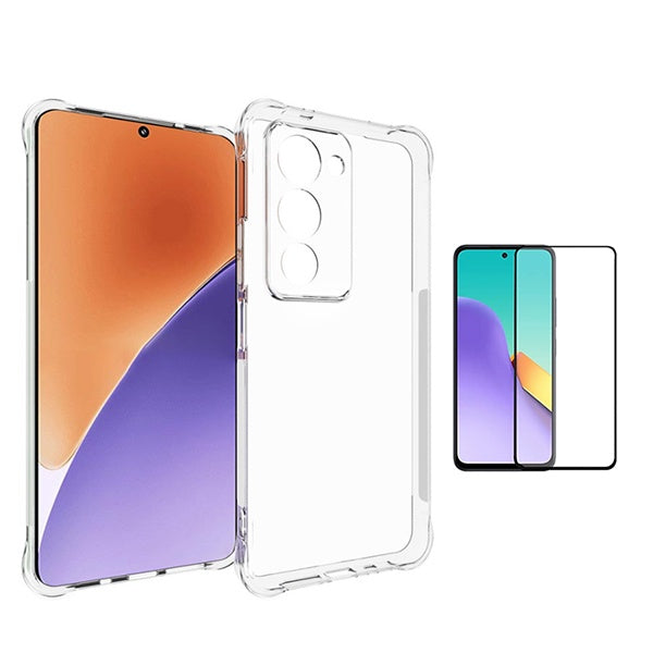 Kit Capa Super Proteção + Película de Vidro Temperado Gorilasglass GIFT4ME Para Xiaomi Redmi 15 5G - Transparente