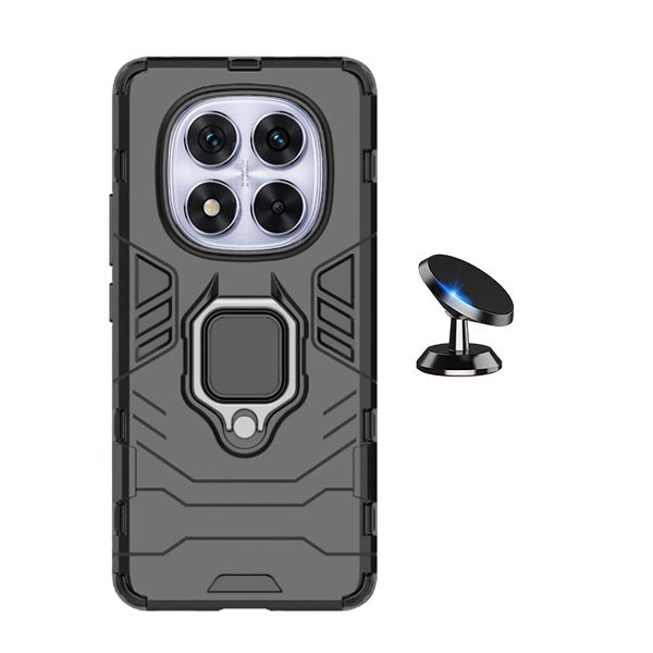 Kit Suporte Magnético + Capa de Proteção Militar Magnética GIFT4ME Para Xiaomi Poco X7 - Preto