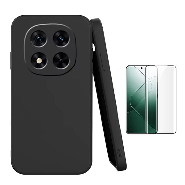 Kit Película de Vidro Temperado Gorilasglass Curvado + Capa Proteção Silicone Gift4Me Para Xiaomi Redmi Note 14 Pro - Preto