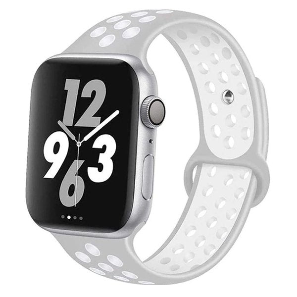Bracelete Desportiva GIFT4ME Para Apple Watch Series 12 - 42mm - Cinza / Branco