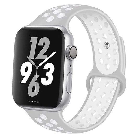 Bracelete Desportiva GIFT4ME Compativel Com Apple Watch Series 10 - 46mm - Cinza / Branco