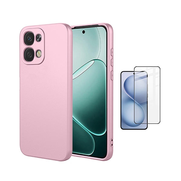 Kit Película de Vidro Temperado Gorilasglass + Capa Proteção Silicone GIFT4ME Para Oppo A6 Pro - Rosa