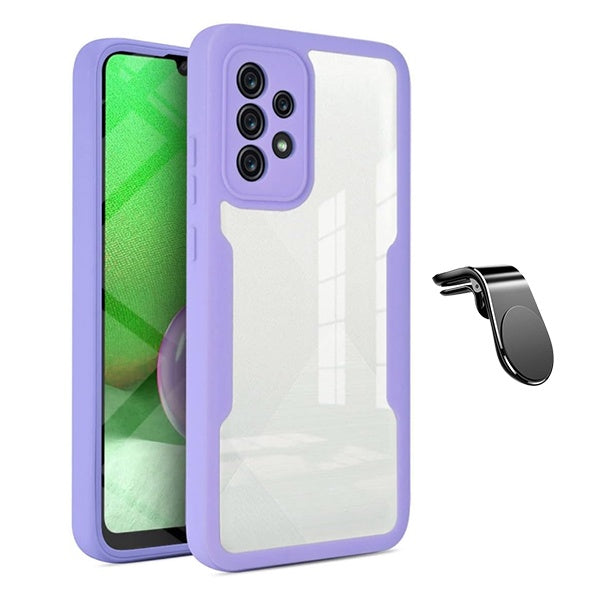 Kit Capa 360° Proteção Frente e Verso + Suporte Magnético L Gift4Me Para Samsung Galaxy A13 - Roxo