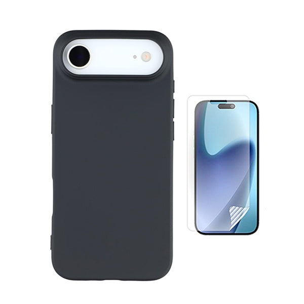 Kit Película Protectora de Hydrogel Frente + Capa Proteção Silicone GIFT4ME Para Apple iPhone 17 Air - Preto