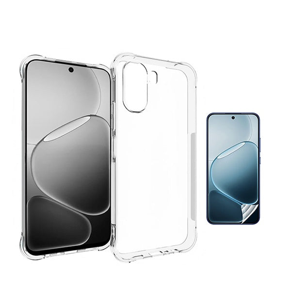Kit Capa Traseira Super Proteção + Película de Hydrogel Frente Transparente GIFT4ME Para Oppo A6x - Transparente