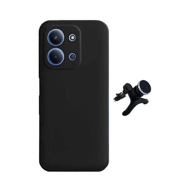 Kit Suporte Magnético Com Pernas + Capa Proteção Silicone GIFT4ME Para Xiaomi Poco C85 - Preto