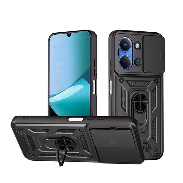 Capa de Proteção Militar Magnética Janela Deslizante GIFT4ME Para Xiaomi Redmi 15C - Preto