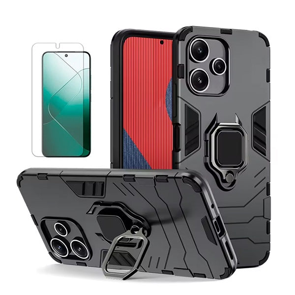 Kit Película Protectora de Hydrogel Frente + Capa de Proteção Militar Magnética Gift4Me Para Xiaomi Redmi Note 14 - Preto