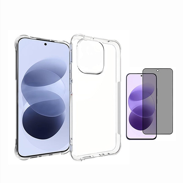 Kit Capa Super Proteção + Película de Vidro Temperado Privacidade GIFT4ME Para Xiaomi Redmi Note 17 4G - Transparente