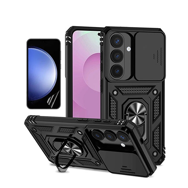 Kit Película Protectora de Hydrogel Frente + Capa de Proteção Militar Magnética Janela GIFT4ME Para Samsung Galaxy S26 - Preto