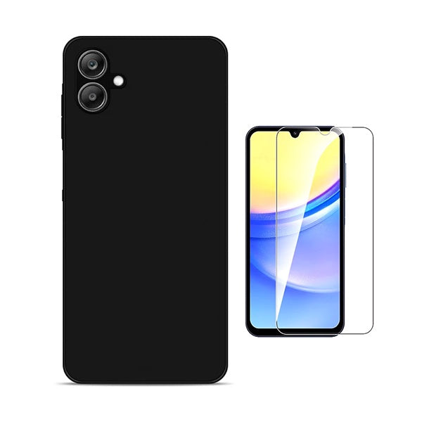 Kit Vidro Temperado Cleargorilasglass + Capa Proteção Silicone GIFT4ME Para Samsung Galaxy A07 - Preto