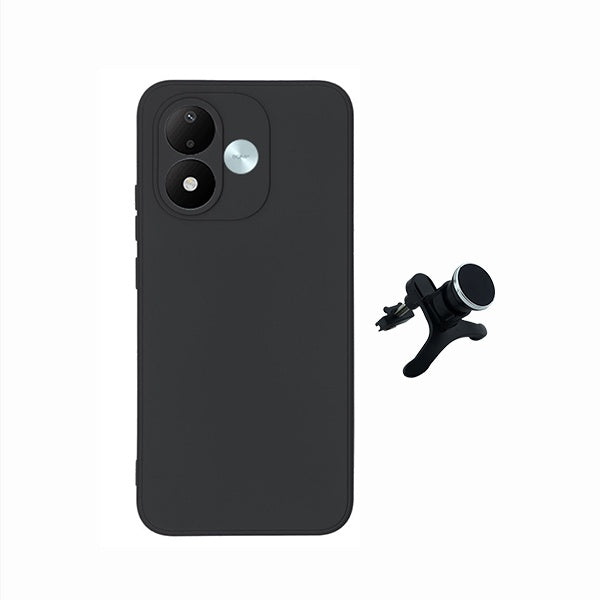 Kit Suporte Magnético Com Pernas + Capa Proteção Silicone GIFT4ME Para Xiaomi Redmi Note 17 4G - Preto