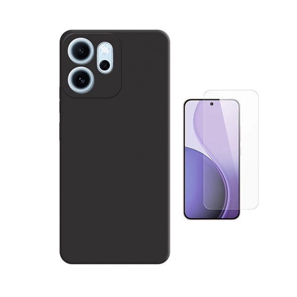 Kit Vidro Temperado Cleargorilasglass + Capa Proteção Silicone GIFT4ME Para Oppo Reno14 FS 5G - Preto