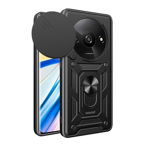 Capa de Proteção Militar Magnética Janela Deslizante GIFT4ME para Xiaomi Redmi A3 - Preto