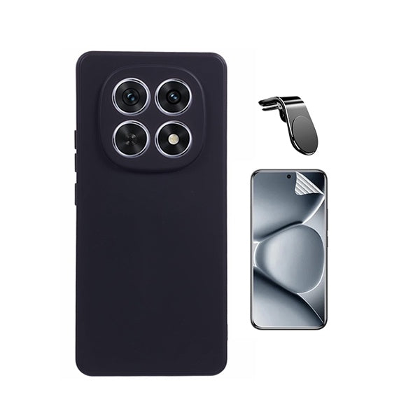 Kit Película Protectora de Hydrogel Frente + Capa Proteção Silicone + Suporte Magnético L GIFT4ME Para Xiaomi Redmi Note 15 5G - Preto