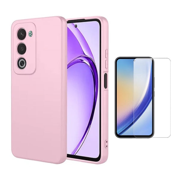 Kit Vidro Temperado Cleargorilasglass + Capa Proteção Silicone GIFT4ME Para Oppo A5 4G - Rosa